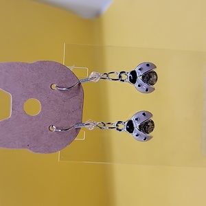 Pink ladybug earrings
